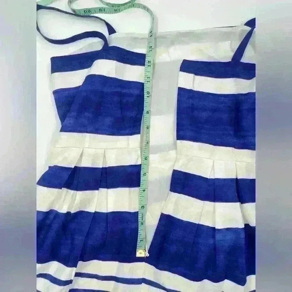 Ann Taylor LOFT Women's 2P Blue White Striped Spaghetti Strap Sleeveless Dress - Picture 3 of 11